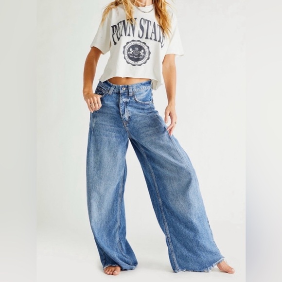 Free People We The Free Old West Slouchy Jeans - Canyon Blue - Size 30 - Picture 1 of 11